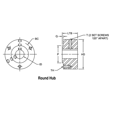 Lovejoy100X4 3/8RND HUB1